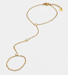 Crystal Link Hand Chain in Gold With High Quality Simulated Diamonds - Ash & Harry