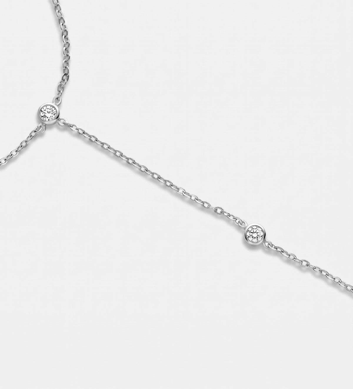 Crystal Link Hand Chain in Silver With High Quality Simulated Diamonds - Ash & Harry