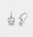 Crystal Pillow Drops Earrings With High Quality Simulated Diamonds - Ash & Harry