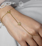 Daisy Link Hand Chain in Gold With High Quality Simulated Diamonds - Ash & Harry