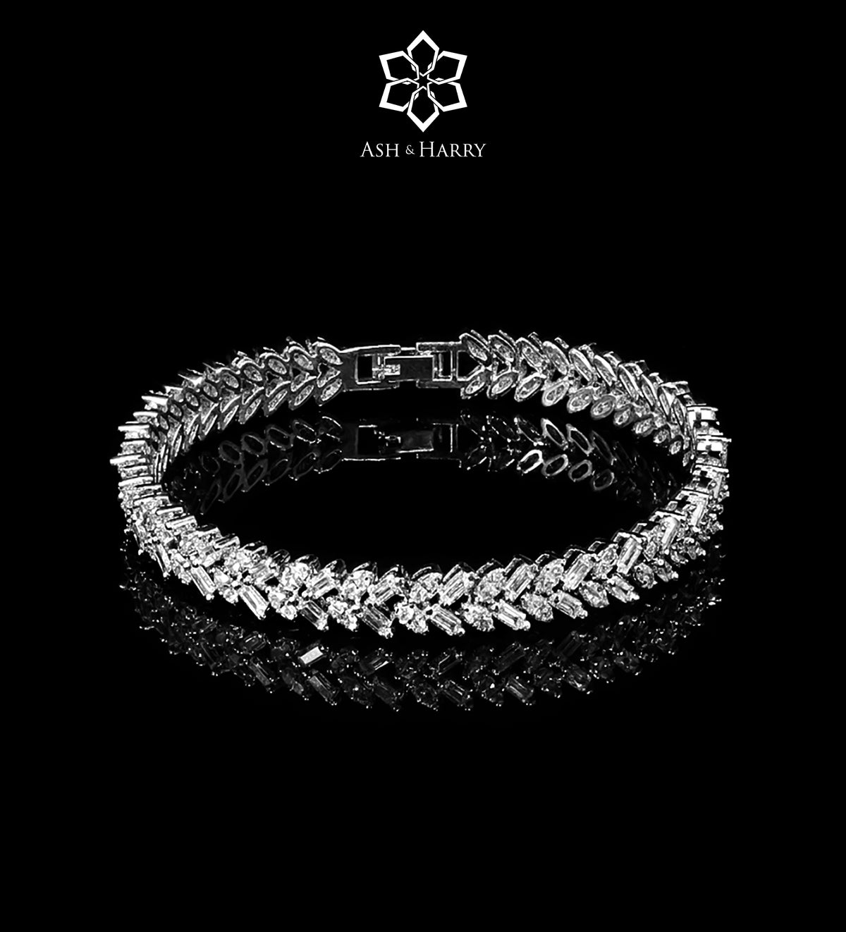 Danya Pure White Luxury Bridal Set in High Quality Simulated Diamonds Rhodium Plated - Ash & Harry