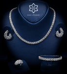 Danya Pure White Luxury Bridal Set in High Quality Simulated Diamonds Rhodium Plated - Ash & Harry