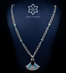 Deco Dream Long chain Set in High Quality Simulated Diamonds Rhodium Plated - Ash & Harry