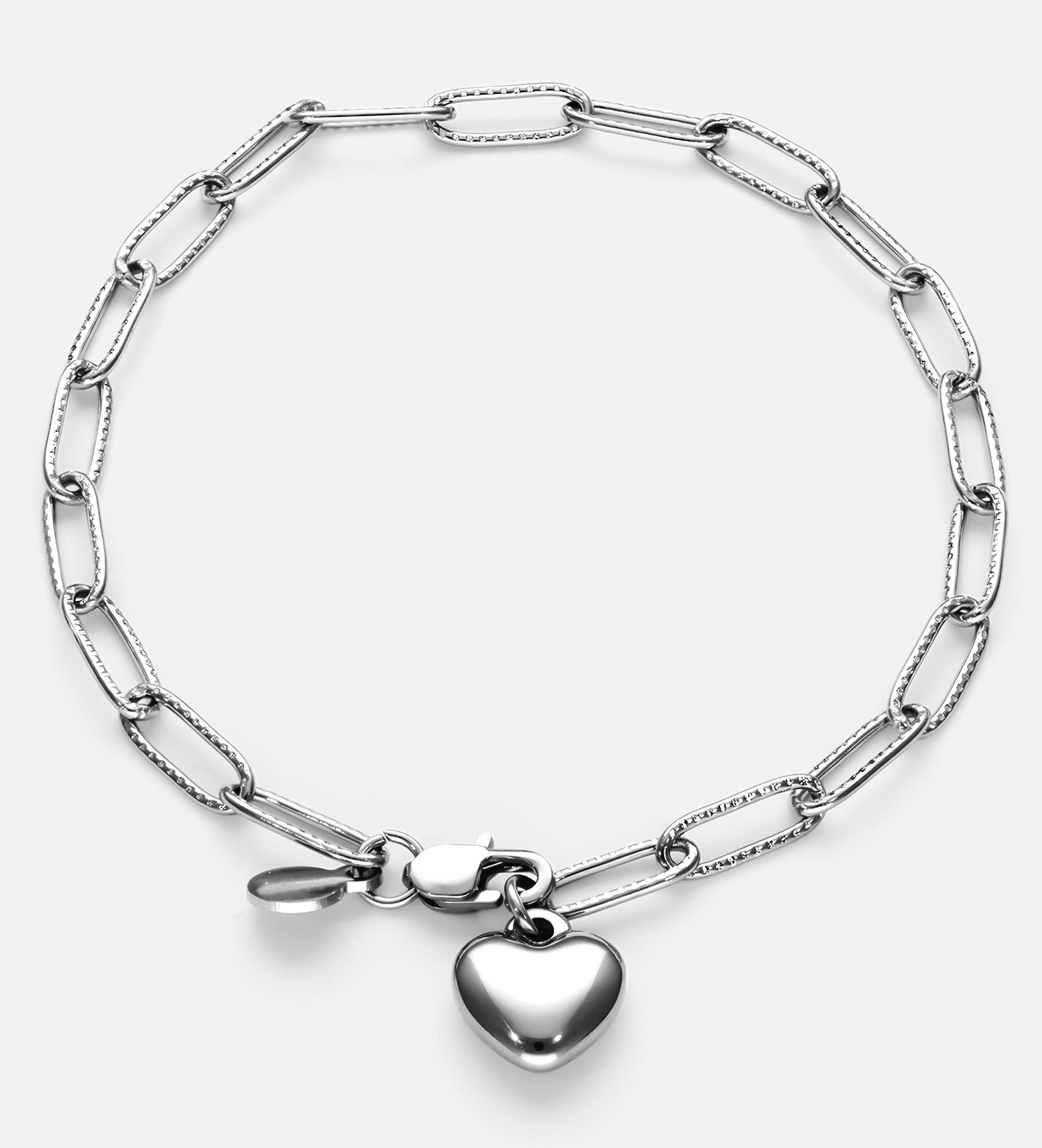 Delicate Paperclip Heart Bracelet - Ash & Harry