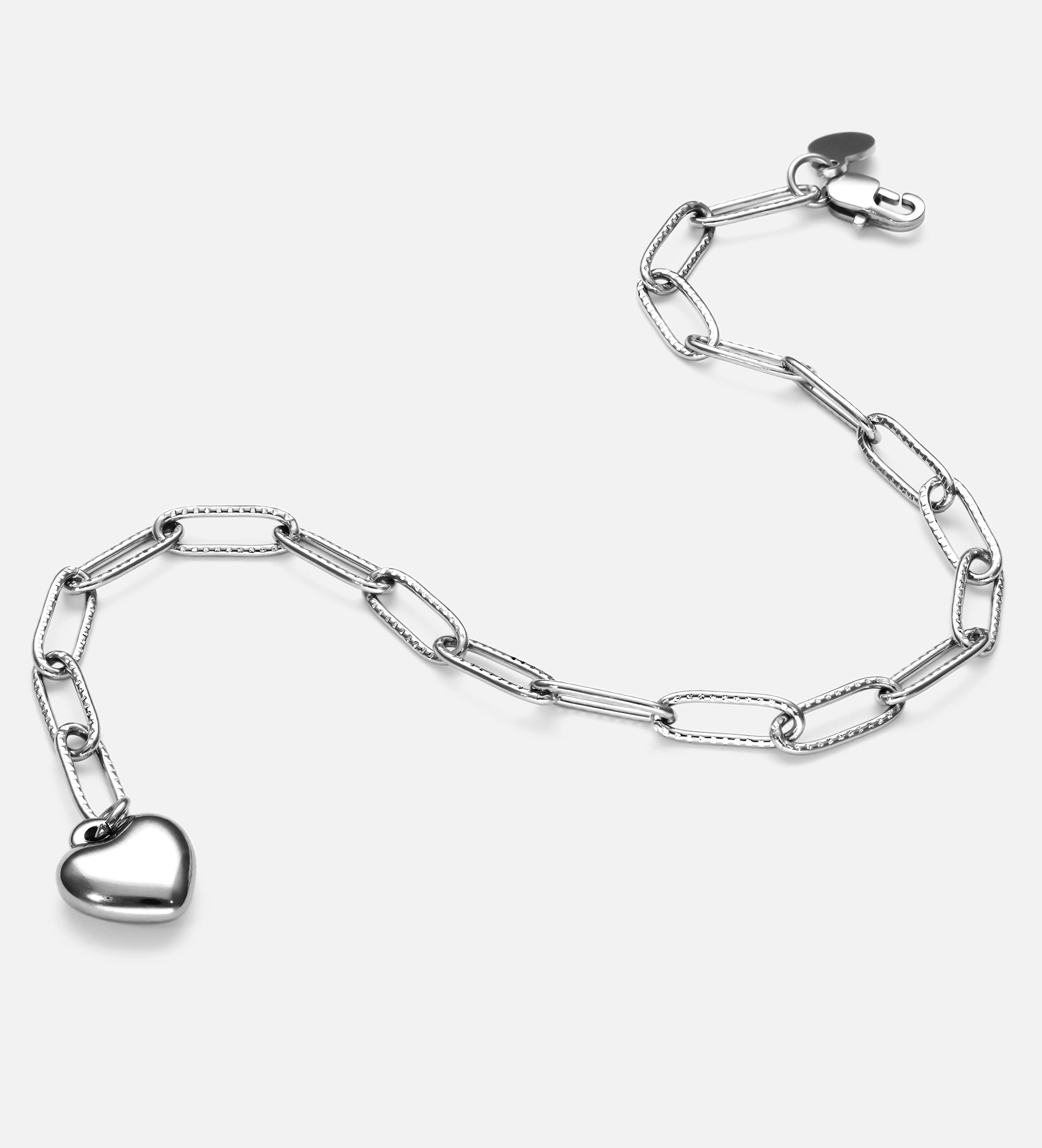 Delicate Paperclip Heart Bracelet - Ash & Harry