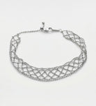 Diamond Mesh Italian Bracelet in Rhodium Plating on 925 Silver - Ash & Harry