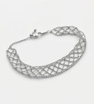 Diamond Mesh Italian Bracelet in Rhodium Plating on 925 Silver - Ash & Harry