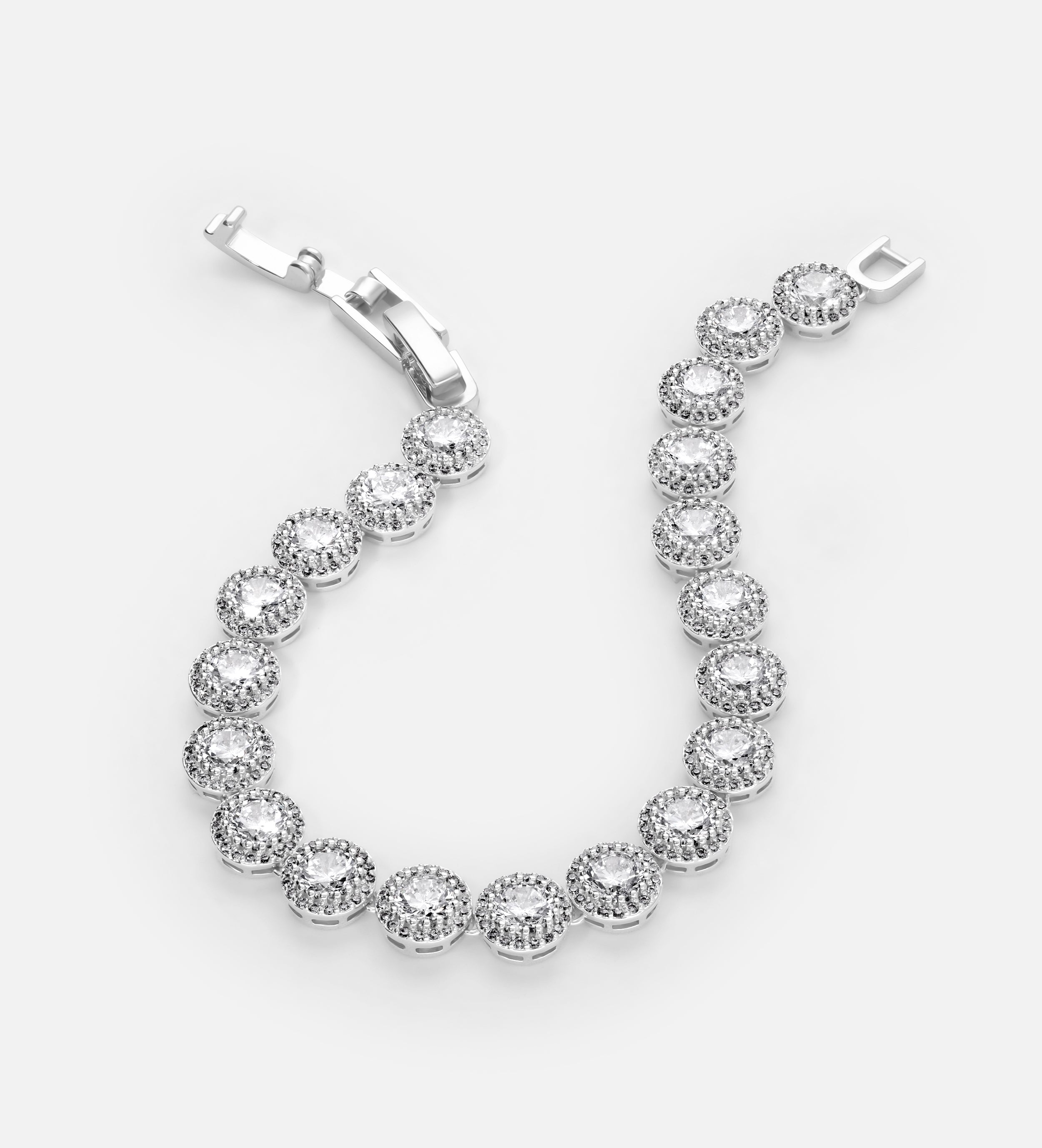 Disc Halo Tennis Bracelet With High Quality Simulated Diamonds - Ash & Harry