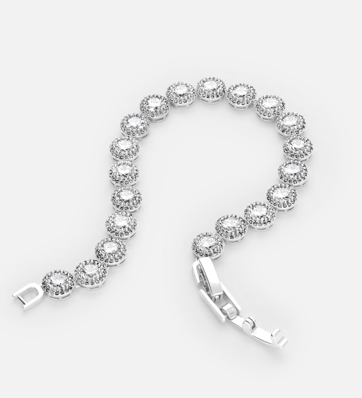 Disc Halo Tennis Bracelet With High Quality Simulated Diamonds - Ash & Harry