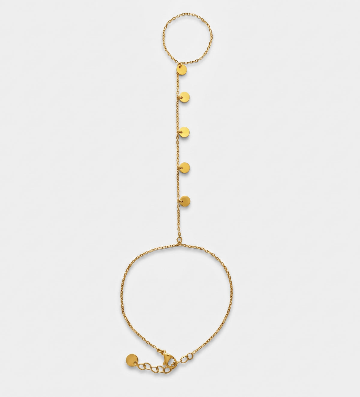 Disc Trail Hand Chain in Gold - Ash & Harry