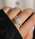 Double Halo Glow Ring in 925 Silver with High Quality Simulated Diamonds - Ash & Harry