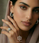 Double Halo Glow Ring in 925 Silver with High Quality Simulated Diamonds - Ash & Harry