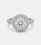 Double Halo Glow Ring in 925 Silver with High Quality Simulated Diamonds - Ash & Harry