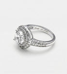 Double Halo Glow Ring in 925 Silver with High Quality Simulated Diamonds - Ash & Harry