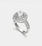 Double Halo Glow Ring in 925 Silver with High Quality Simulated Diamonds - Ash & Harry