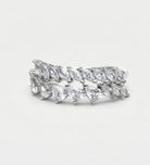 Duo Vine Sparkle Ring in 925 Silver with High - Quality White Simulated Diamonds - Ash & Harry