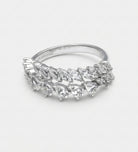 Duo Vine Sparkle Ring in 925 Silver with High - Quality White Simulated Diamonds - Ash & Harry