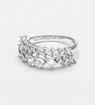 Duo Vine Sparkle Ring in 925 Silver with High - Quality White Simulated Diamonds - Ash & Harry
