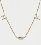 Eden Initial Necklace With .3CT Emerald Cut Lab Diamond in 18K Gold Plating on 925 Silver - Ash & Harry