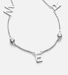 Eden Initial Necklace With .3CT Round Lab Diamond in Rhodium Plating on 925 Silver - Ash & Harry
