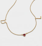Eden Initial Necklace With 0.2ct Heart Shaped Lab Crafted Gemstone in 18K Gold Plating on 925 Silver - Ash & Harry