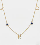 Eden Initial Necklace With 0.2ct Heart Shaped Lab Crafted Gemstone in 18K Gold Plating on 925 Silver - Ash & Harry
