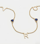 Eden Initial Necklace With 0.2ct Heart Shaped Lab Crafted Gemstone in 18K Gold Plating on 925 Silver - Ash & Harry