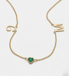 Eden Initial Necklace With 0.2ct Heart Shaped Lab Crafted Gemstone in 18K Gold Plating on 925 Silver - Ash & Harry