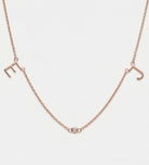 Eden Initial Necklace With Lab Diamond in 18K Rose Gold Plating on 925 Silver - Ash & Harry