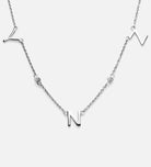 Eden Initial Necklace With Lab Diamond in Rhodium Plating on 925 Silver - Ash & Harry