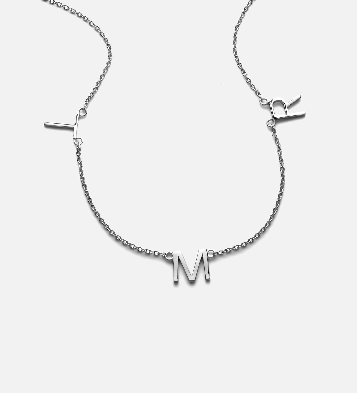 Eden Initial Necklace in Rhodium Plating on 925 Silver - Ash & Harry