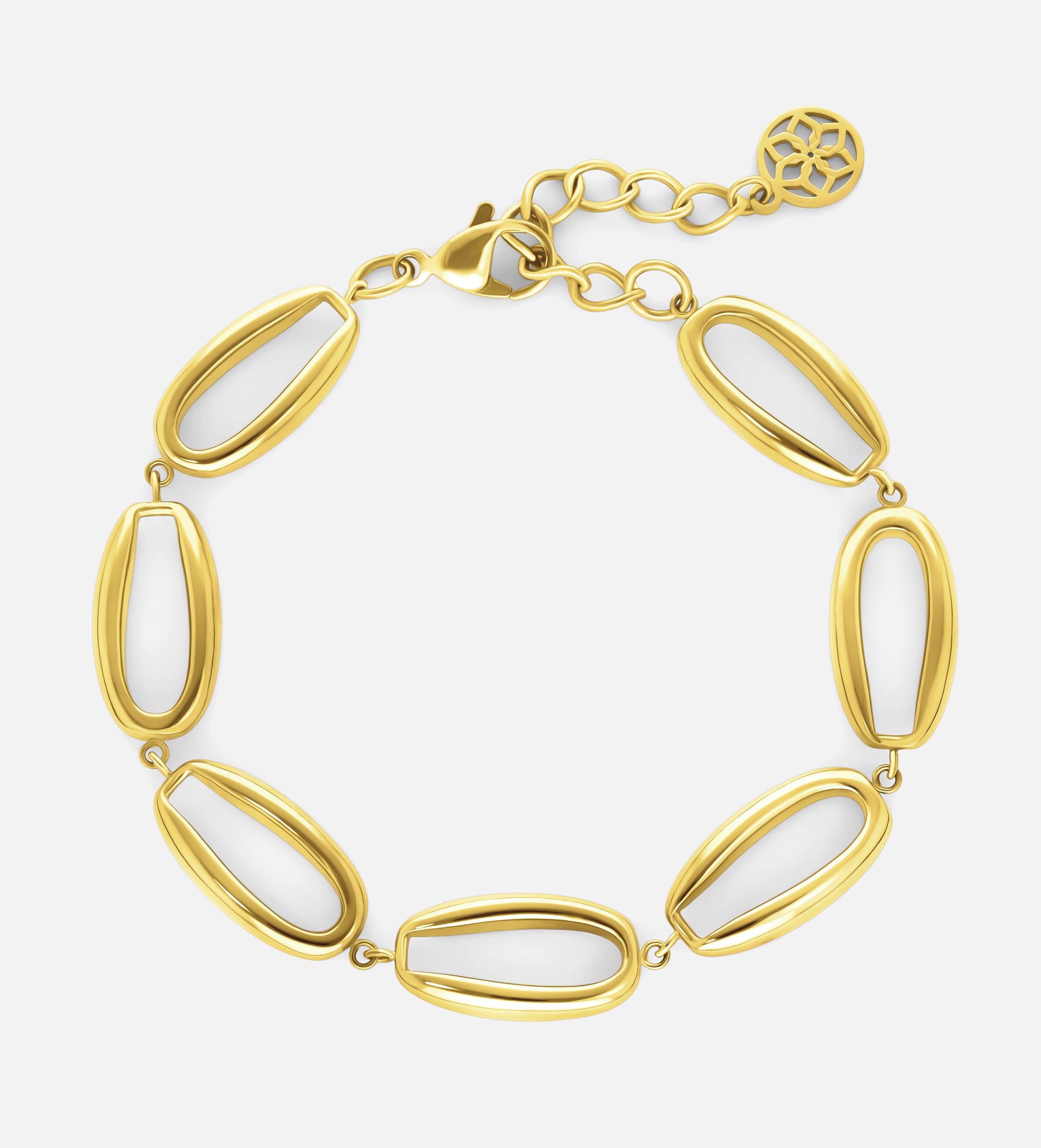 Ellipse Link Bracelet in Gold - Ash & Harry