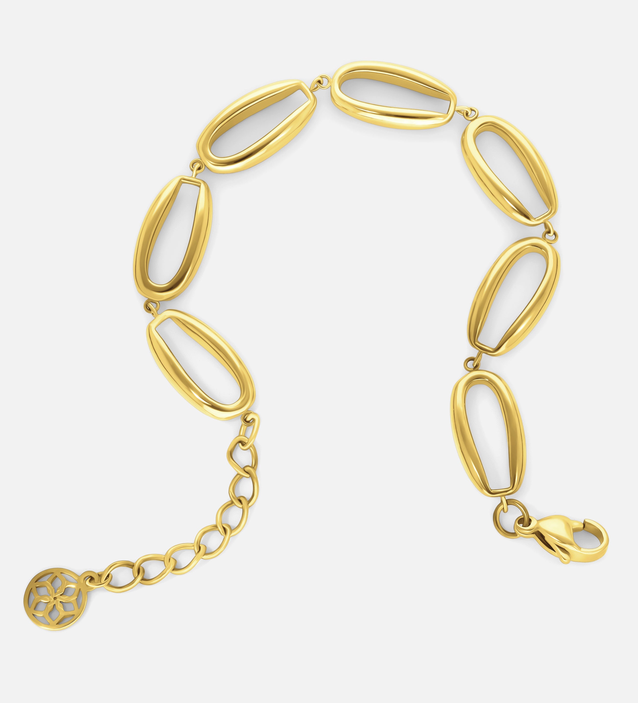 Ellipse Link Bracelet in Gold - Ash & Harry
