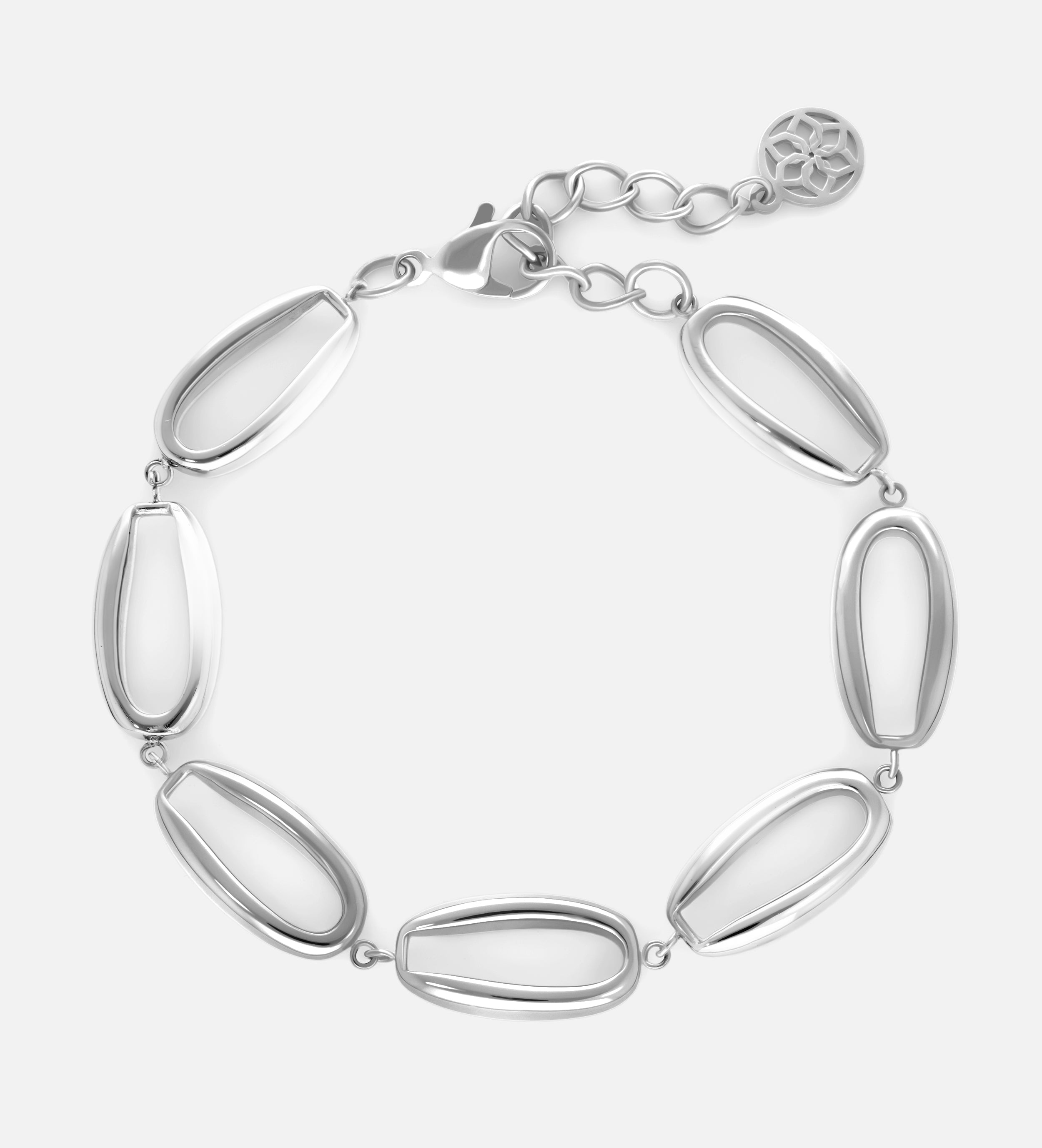 Ellipse Link Bracelet in Silver - Ash & Harry
