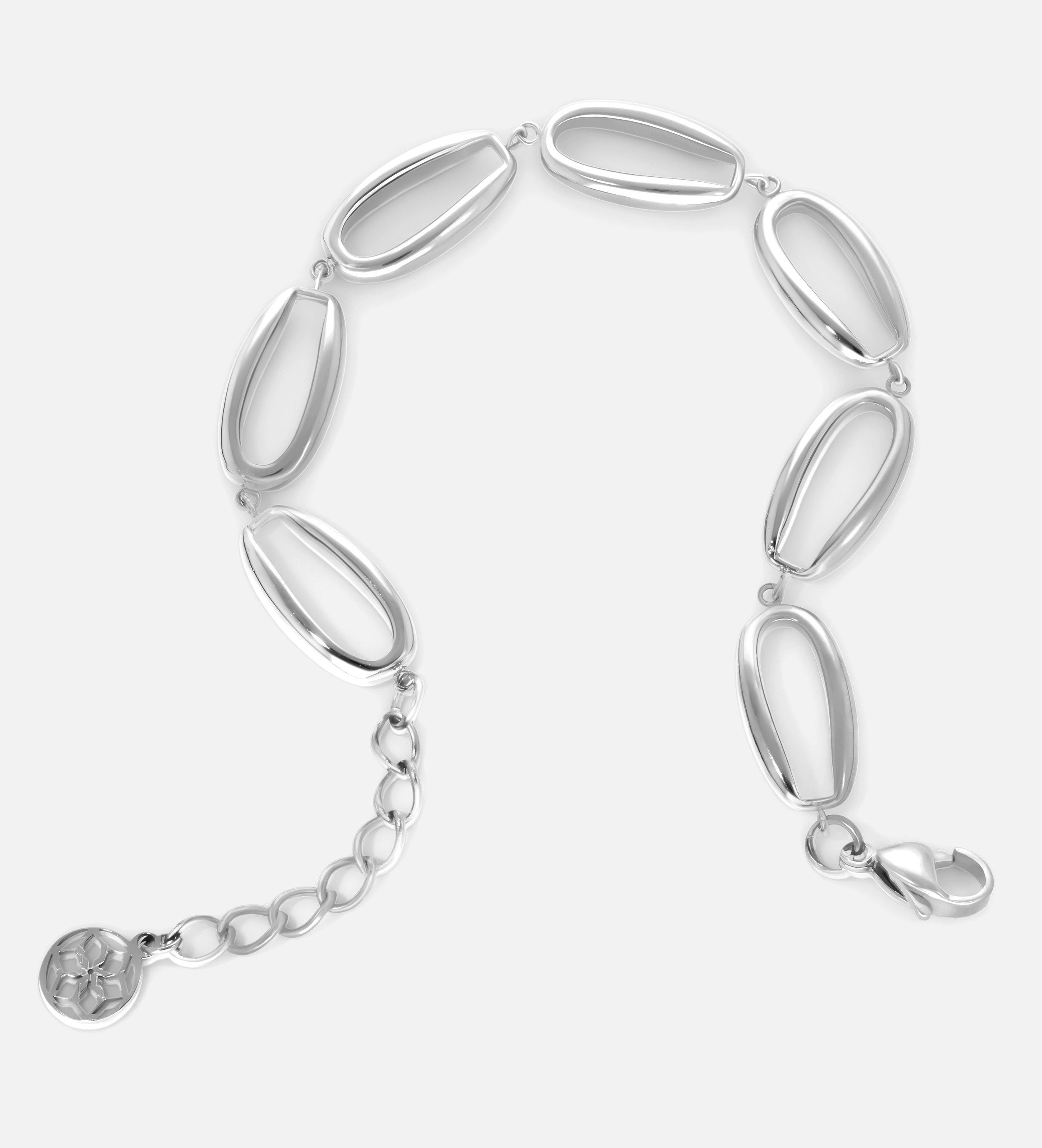 Ellipse Link Bracelet in Silver - Ash & Harry