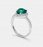 Emerald Heart Majesty Ring in 925 Silver High Quality Simulated Diamonds and Crafted Heart - Shaped Emerald Stone - Ash & Harry