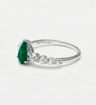 Emerald Teardrop Ring in 925 Silver High Quality Simulated Diamonds and Emerald Stone - Ash & Harry