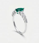 Emerald Teardrop Ring in 925 Silver High Quality Simulated Diamonds and Emerald Stone - Ash & Harry
