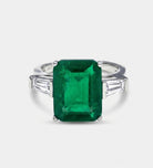 Emerald Baguette Ring In 925 Silver High Quality Simulated Diamonds - Ash & Harry