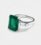 Emerald Baguette Ring In 925 Silver High Quality Simulated Diamonds - Ash & Harry