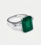 Emerald Baguette Ring In 925 Silver High Quality Simulated Diamonds - Ash & Harry