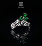 Estelle Green Luxury Bridal Full Set in High Quality Simulated Diamonds Rhodium Plated - Ash & Harry