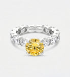 Eternal Sunshine Solitaire Ring with High Quality Simulated White and Canary Diamonds in 925 Silver - Ash & Harry