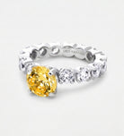 Eternal Sunshine Solitaire Ring with High Quality Simulated White and Canary Diamonds in 925 Silver - Ash & Harry