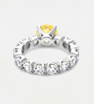 Eternal Sunshine Solitaire Ring with High Quality Simulated White and Canary Diamonds in 925 Silver - Ash & Harry