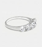 Five Star Row Ring in 925 Silver with High Quality Simulated Diamonds - Ash & Harry