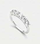 Five Star Row Ring in 925 Silver with High Quality Simulated Diamonds - Ash & Harry