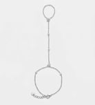 Fleur Link Hand Chain in Silver With High Quality Simulated Diamonds - Ash & Harry