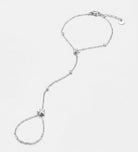 Fleur Link Hand Chain in Silver With High Quality Simulated Diamonds - Ash & Harry