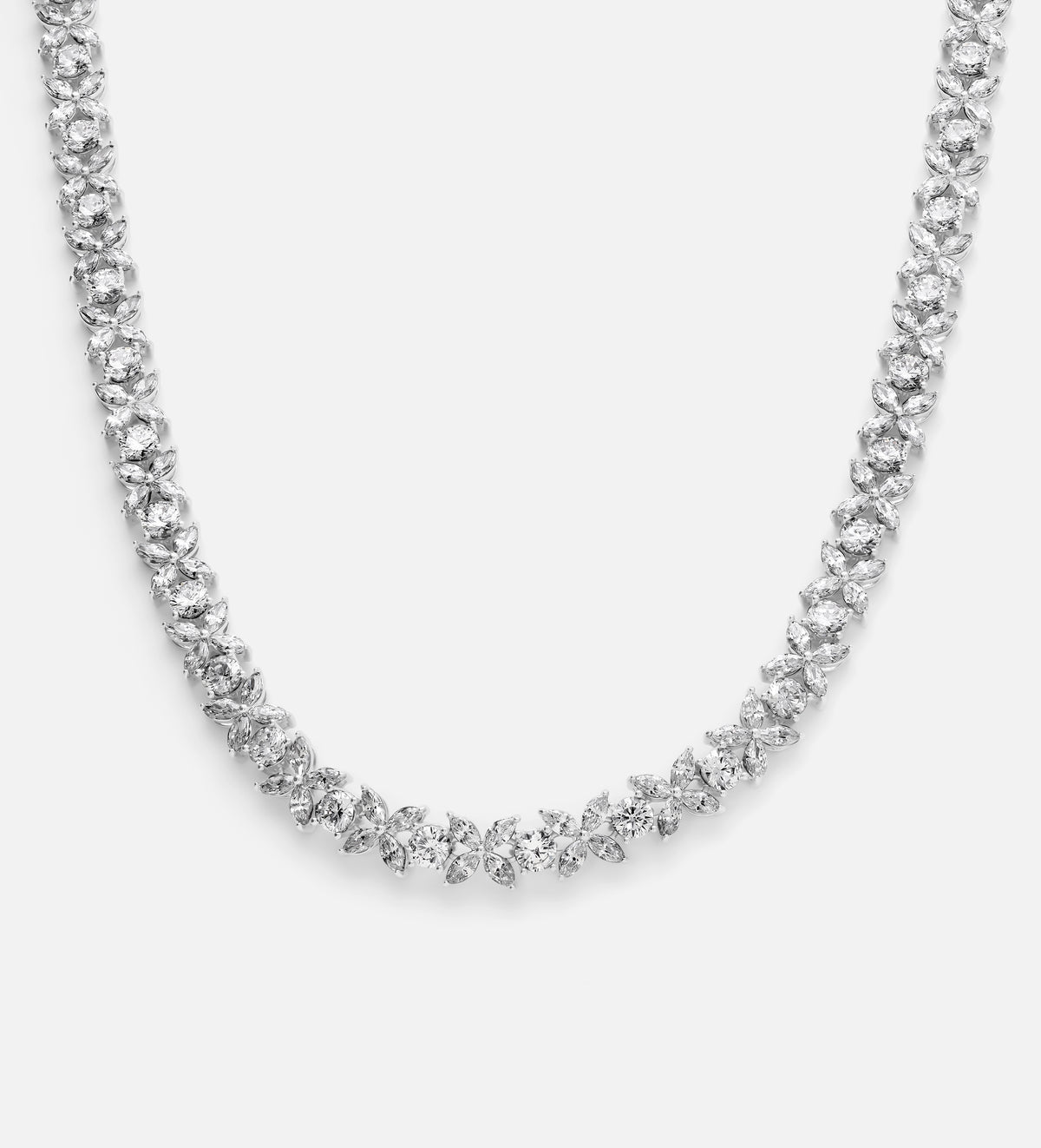 Floral Cluster Tennis Necklace - Ash & Harry